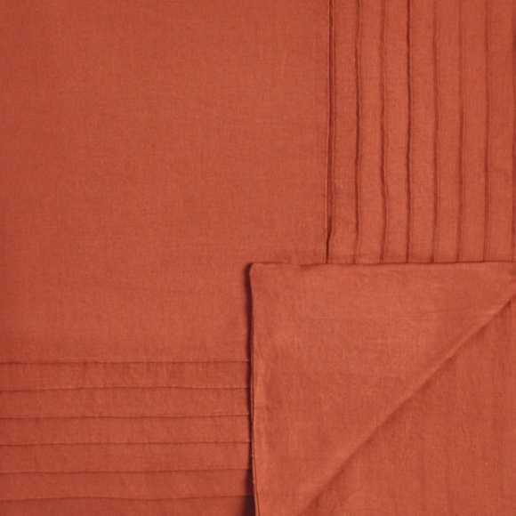Rejuvenation EURO 100% Organic Linen shams Terracotta - Picture 5 of 11